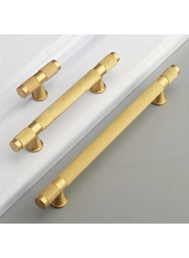 4pcs Modern Golden Knurled Solid Brass Cabinet Knobs Birdcage Style Drawer Pulls Hole Pitch 96mm - Image 2